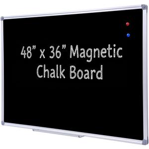 36 x 48 Inch School Large Black Chalkboard for Wall, Hanging Magnetic Black Board with Aluminum Frame and Marker Tray