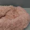 GGIB Calming Dog Bed Fluffy Plush Dog Mat for Furniture Protector with Removable Washable Cover for Large Medium Small Dogs and Cats (XS (31"x23.5"x5"), Pink)