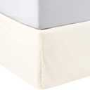 Amazon Basics Lightweight Pleated Bed Skirt, Machine Washable, Wrinkle and Fade Resistant, Queen, Off White