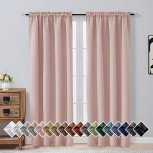 OVZME Blush Pink Blackout Curtains for Girls Bedroom 78 Inch Length 2 Panels Set, Solid Thermal Insulated Energy Saving Window Curtains for Living Room, Dual Rod Pocket Window Drapes, 2x40Wx78L Inches