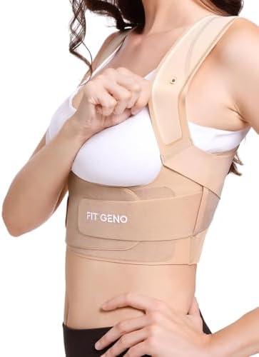 Fit Geno Invisilite Posture Corrector for Women, Adjustable Back Brace for Hunchback Slouching, Upper Back Neck Shoulder Pain Relief, Lightweight Discreet Under Clothes, Small/Medium