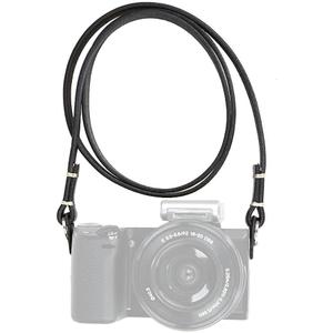 Genuine Slim Leather Camera Neck Shoulder Strap compatible with Fujifilm Sony Olympus Lecia, Vintage Leather Camera Strap (Black Color)