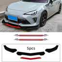 Universal Front Bumper Lip Chin Spoiler Splitter Diffuser Guard Wing Protector Trim Car Body Kit with Adjustable Support Splitter
