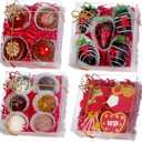 RomanticBaking 50PCS 5x5x2 Inches Full Clear Bakery Boxes Chocolate Covered Strawberries Boxes for 4 Mini Cake Boxes Cookies Macaron Boxes Pie Boxes Cakesickle Boxes