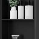Qeke Stainless Steel Shower Niche 12" X 24", No Tile Needed Wall Niche Double Shelves, Recessed Shower Shelf for Bathroom Storage, Matte Black