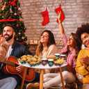 Acellegic 100 Pcs Large 10 x 7 '' Christmas Paper Food Trays Serving Plates and Disposable 9 oz Paper Cups Christmas Party Supplies Kit for Winter Holiday Xmas Party Decoration