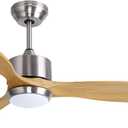 Ovlaim 60 inch Smart Ceiling Fan with Light Remote Control, Dimmable Led Quiet DC Motor Wood Ceiling Fan for Living Room, Bedroom, Patio