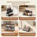 Coffee Syrup Rack Organizer, 2-Tier 10 Syrup Bottles Holder Stand for Coffee Bar, Liquor Bottle Display Shelf Bar Shelf Stand Countertop Rack for Syrup, Wine, Spice