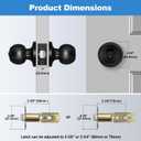 BESTTEN Keyed Entry Door Knob, Heavy Duty Entrance Door Lock, Standard Ball, All Metal, Matte Black