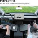 YONZEE Foldable Desk Food Tray (Carbon Edition) for Tesla Model Y Model 3 S X Y Juniper- Upgraded Table with Support Leg for Dining, in-Car Work, Travel and Outdoor (1 Pack)