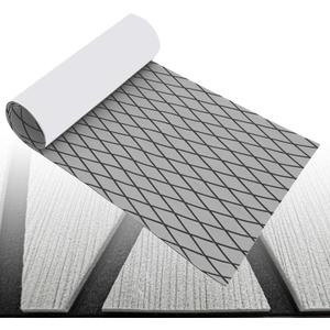 Boat Flooring Mat EVA Foam Boat Decking Marine Carpet Faux Teak Sea Decking Sheet Non-Slip Self-Adhesive Flooring Material for Boats Pontoon Yacht Surfboard Swim Platform RV Floor 74.8"27.5" (Light Gray)