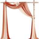 Floroom Wedding Arch Draping Fabric 3 Panels 20Ft Chiffon Fabric Drapes Arbor Drapery Wedding Ceremony Reception Swag Decorations (Terracotta +Coral Peach +Peach)