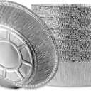 Plasticpro 7'' Inch Round Tin Foil Pans Disposable Aluminum, Freezer & Oven Safe - For Baking, Cooking, Storage, Roasting, & Reheating, Pack of 50
