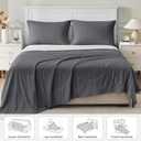 HOMFINE Cooling Comforter King Size, Grey Summer Cooling Blanket for Hot Sleepers and Night Sweats, Japanese Double-Sided Cold Tech Fabric Q-Max 0.45, Soft Breathable Silky Smooth Lightweight