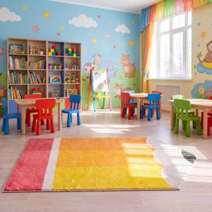 Breling 4 x 6 ft Pencil Rug Classroom Decor Educational Area Rug