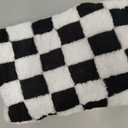 HOMRITAR Checkered Baby Blanket for Boy Girls Ultra Soft Fluffy Fuzzy Toddler Blankets with 3D Chessboard Grid Warmer Comfort Reversible Bed Blanket for Winter 350GSM Black 30 x 40 Inch