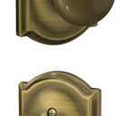 SCHLAGE F10 PLY 609 CAM Camelot Collection Plymouth Passage Knob, Antique Brass