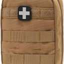 Carlebben EMT Pouch MOLLE Ifak Pouch Tactical MOLLE Medical First Aid Kit Utility Pouch (With Medical Supplies Tan)