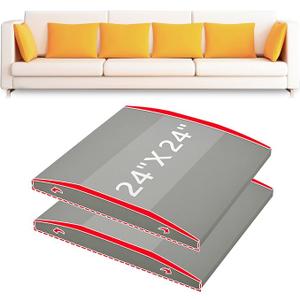 HAVARGO Couch Cushion Support High Density Foam 24X24X2.4 Inches Sofa Couch Supports for Sagging Cushions Light Grey 2Pc with Anti Slip Mesh Fabric