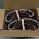 12 Packs 8 x 19 inch 40 Grit Cloth Floor Sanding Belts Ideal for Sanding Commercial and Residential Flooring