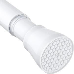 MEXAU Shower Curtain Rod 45-77 Inch White Shower Rod 7/8" Tension Curtain Rod Adjustable Curtain Rods No Drilling Shower Tension Rod Shower Curtain Tension Rod for Bathroom Windows Doorways