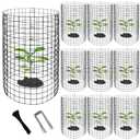 Adnee 10 Packs Wire Plant Protector from Animals - 20" H X 12" D Metal Mesh Plant Cage Covers - Sturdy Garden Bunny Barricades Chicken Wire Cloche for Plants Shrubs Vegetables Flowers
