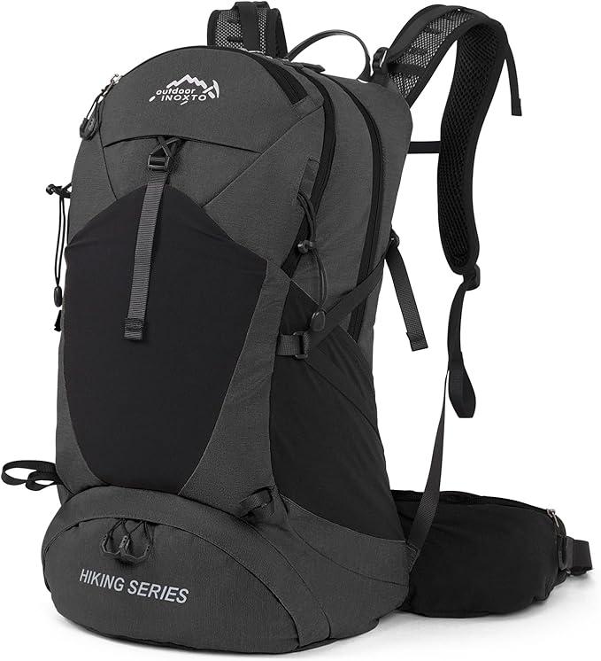 Hiking Backpack, Waterproof Hiking Daypack with Rain Cover, Lightweight Travel Camping Backpack for Men Women (Black Without 3L Bladder)
