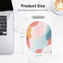 Bohemian Lines Mouse Pad, 6 x 8 in Minimalist Pattern Design, Oval-Angle Portable Mousepad with Non-Slip Base for Laptop Computer