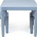 Humble Crew Kids Plastic Table and Chair Set, Toddler Activity Table with 2 Chairs, Lightweight Easy-Clean Kids Desk for Play, Snacks & Crafts, Indoor Outdoor Playroom Furniture, Grey/Grey, Onesize