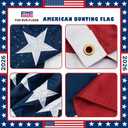 4 Pack American Flag Bunting Outdoor 3x6 Ft, Embroidered Stars USA Pleated Fan Flags, Heavy Duty Canvas Header & 3 Brass Grommets for 4th of July Patriotic Decoration, Memorial Day