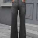 Wide Leg Jeans for Women Trendy High Waisted Flare Jeans Stretchy Baggy Denim Pants with Pockets (Black, XL)