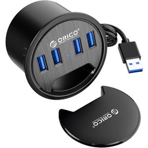 ORICO Desk Grommet, 4 Port USB 3.0 Hub, 5Gbps Data Transmission with 4.9ft Cord for Diameter 2.36" or 60MM Hole, Office Accessories, for PC, Flash Drive, HDD Enclosure and Other USB Devices