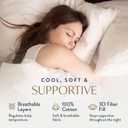 Digital Decor 100% Cotton Luxury Hotel Pillows Standard Size Set of 2, Cooling Down Alternative Bed Pillows for Sleeping, Hypoallergenic Soft Pillows for Side & Back Sleepers, Made in USA, 26" x 20"