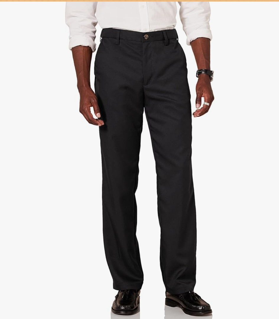 Amazon Essentials Men's Classic-Fit Expandable-Waist Flat-Front Dress Pant.32W/36L