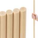 4PCS 3/4 x 24 Inches Birch Dowel Rods 4 Pack Natural Birch Wood Sticks Smooth Wooden Dowels for Crafts DIY Sticks for Crafting Projects Dcor and Unfinished Wood Crafts