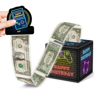Birthday Gift for Women Men, Money Box Gifts for Gamer Lover, Gaming Birthday Party Decor, Party Game Money Holder with 35Pcs Plastic Bags