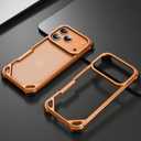 OATSBASF for iPhone 17 Pro Bumper Case, No Back Design, Aluminum Frame Slim Fit, Compatible with MagSafe, 4 Corner Shockproof Protection, Orange