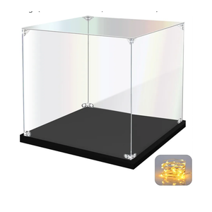 Acrylic Display Case for Collectibles Assemble Clear Acrylic Display Box for Lego Alternative Glass Case for Showcasing Figures Doll Toys Home Storage(14.2x11x12 inch, 36x27x30 cm)