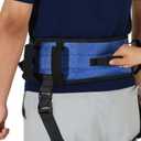 Rhino Valley Gait Belt with Leg Straps, Transfer Belts with 7 Handles, Gate Belts Medical for Elderly, Lifting Belt for Bariatric, Handicap, Physical Therapy Equipment, Blue & Black