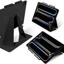 MOFT Folio Case for iPad Air 13-inch M3/M2 (2025/2024) - Silm Stand Protective Case with Detachable Pencil Holder, Multi-Angle Viewing, MOVAS Leather Cover, Auto Sleep/Wake, Jet Black