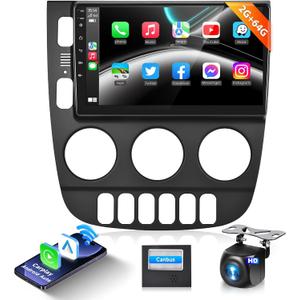 2G+64G Radio for Mercedes Benz W163 ML320 ML350 ML400 ML500 2003-2005 Car Stereo with Wireless Carplay 9inch IPS HD Touch Screen Android Auto Bluetooth WiFi FM RDS Radio 28UIs AHD Backup Camera MIC