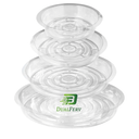 HQAUT 8 10 12 14 Inch Clear Plant Saucer, 8 Pack Durable Plastic Water Catcher Trays for Flower Pots, Plant Drip Trays for Indoor Outdoor Plants