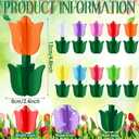 Wenqik 10 Pcs Spring Decorations for Home 3D Wooden Tulip Decor Assorted Color Tulip Figurines Set, Rustic Spring Tiered Tray Decor for Easter Party Home Shelf Table Centerpiece MotherS Day Gifts