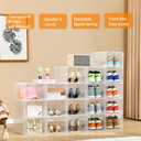 Storage Bins with Lids 6 Pack Clear Stackable Plastic Closet Organizers Containers w/Magnetic Door Box for Wardrobe Bedroom Office Dorm