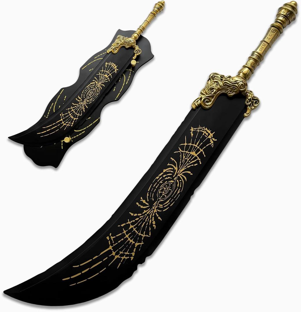Game Replica Starscourge Greatsword, Aluminum Handle | Double Spray Paint, 46.46in, with Sword Hanger，Suitable for collecting, gifting, and Cosplay