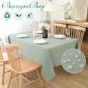 Biscaynebay Square Tablecloth 54x54 Inch-Sage Card Fabric Table Cover-Small Folding Tablecloths Linen Water Resistant Washable for Kitchen Dining Picnic Patio Outdoor Party Restaurant Tables