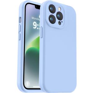 Vooii Compatible with iPhone 13 Pro Case, Liquid Silicone Upgrade [Camera Protection] [Soft Anti-Scratch Microfiber Lining] Shockproof Phone Case for iPhone 13 Pro 6.1 inch - Light Blue