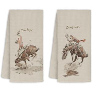 Western Bathroom Decor, Couples Gifts, Western Kitchen Bath Towels, Cowboy Bathroom Decor Set of 2, Gifts for Couples, Western Dish Towels, Western Hand Towels 1624 in, 342hslc-mj-two