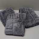 Pauwer Bathroom Rugs Sets 3 Piece Bathroom Shower Rugs with U-Shaped Contour Toilet Mat Absorbent Microfiber Plush Bath Mats Non Slip Bath Rugs Machine Washable Shaggy Bath Mat Set, Dark Grey (18"x26"+18"x48"+U Shape 20"x24")