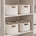 UBBCARE Storage Cubes 4 Pack, 11x 11x 7.8 Cube Storage Bin with Handles, Cotton Rope Baskets for Organizing, Woven Baskets for Shelf, Baby Nursery, Toy Storage, Closet, Classroom, Beige